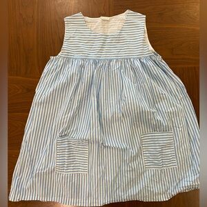 Lake Women’s Size Medium Blue And White Striped Cotton Dress